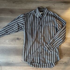 Joseph & Feiss Brown, Gray and Black Striped Shirt